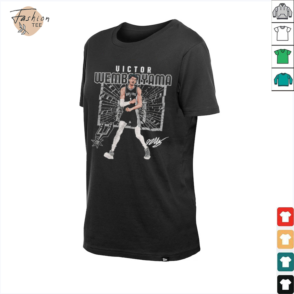 Victor Wembanyama San Antonio Spurs basketball player shattered signature shirt Victor Wembanyama San Antonio Spurs basketball player shattered signature shirt