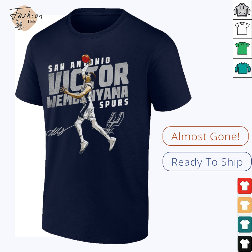 Victor Wembanyama San Antonio Spurs basketball player slant signature shirt Victor Wembanyama San Antonio Spurs basketball player slant signature shirt