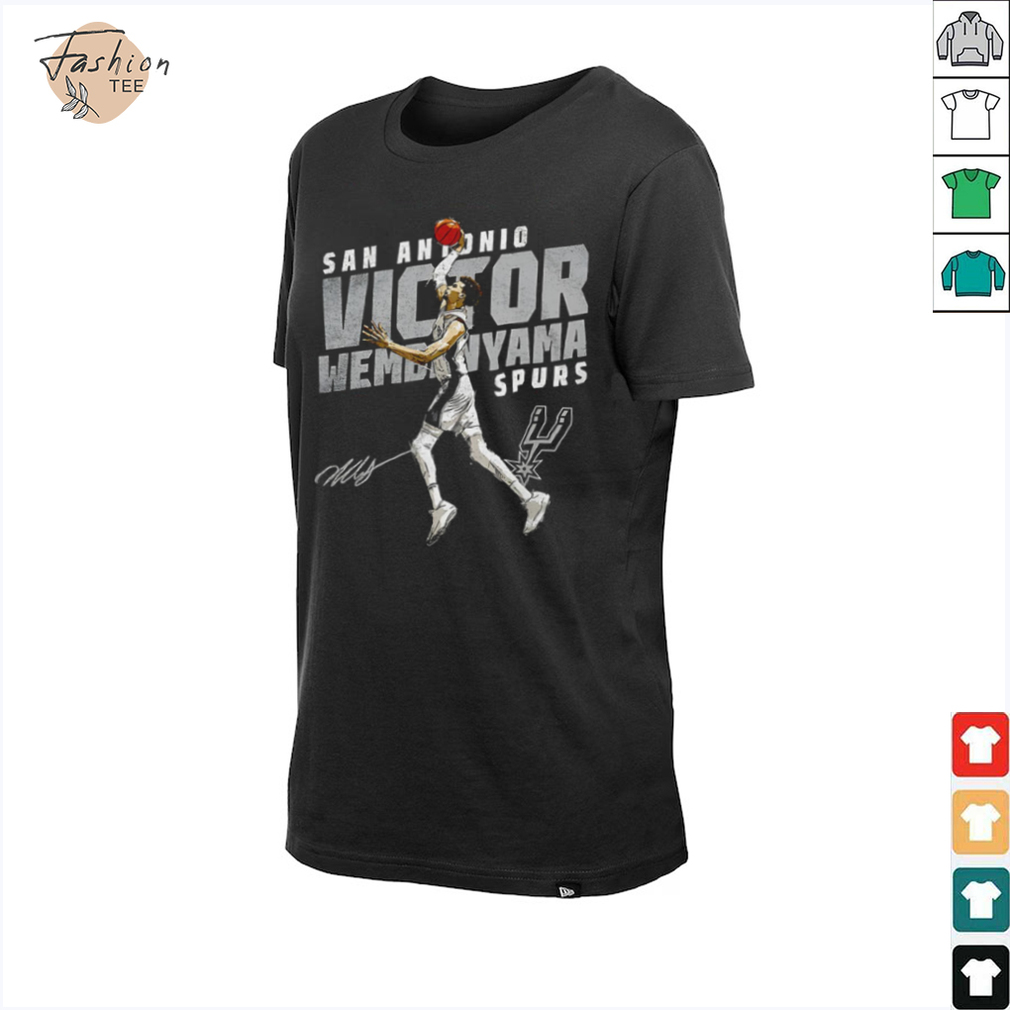 Victor Wembanyama San Antonio Spurs basketball player slant signature shirt Victor Wembanyama San Antonio Spurs basketball player slant signature shirt