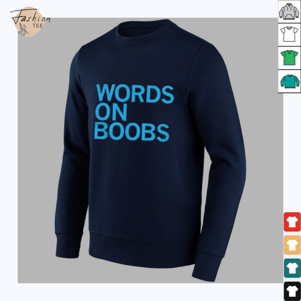 Words on boobs shirt