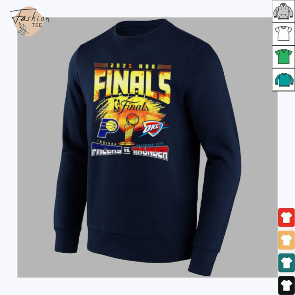 2025 NBA Finals Indiana Pacers vs. Oklahoma City Thunder dueling teams logo shirt