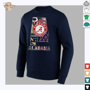 Alabama sports team map logo shirt