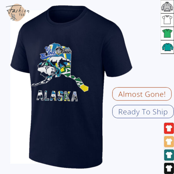 Alaska sports team map logo shirt