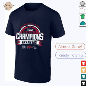 Arkansas Razorbacks 2025 Big Ten Men’s Basketball Conference Tournament Champions Locker Room T Shirt