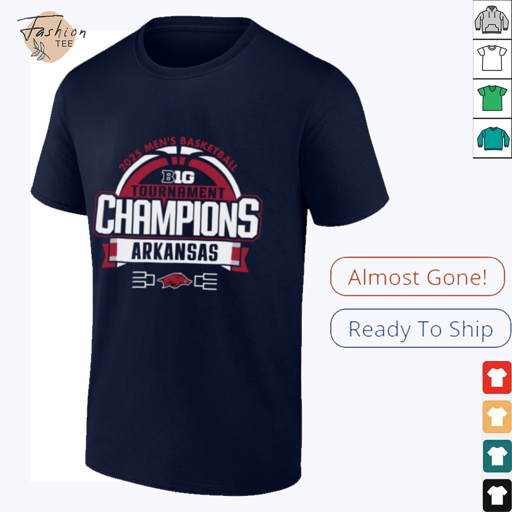 Arkansas Razorbacks 2025 Big Ten Men’s Basketball Conference Tournament Champions Locker Room T Shirt - Front View