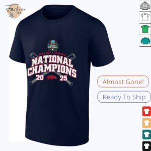 Arkansas Razorbacks Baseball Champions Shirt Arkansas Razorbacks NCAA Men’s Baseball 2025 College World Series Champions T Shirt