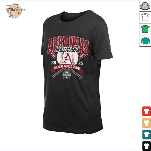 Arkansas Razorbacks College World Series 2025 Baseball Black T Shirt