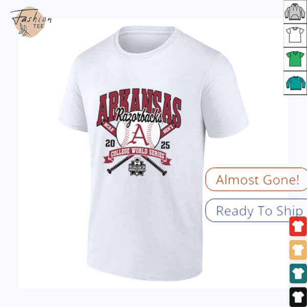 Arkansas Razorbacks College World Series 2025 Baseball Gray Long Sleeve T Shirt