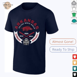 Arkansas Razorbacks College World Series 2025 MCWS Gray T Shirt
