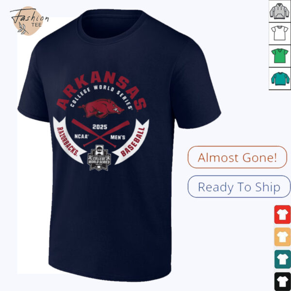 Arkansas Razorbacks College World Series 2025 MCWS Gray T Shirt