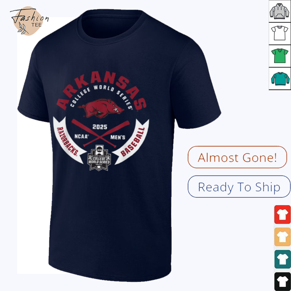Arkansas Razorbacks College World Series 2025 MCWS Gray T Shirt Arkansas Razorbacks College World Series 2025 MCWS Gray T Shirt