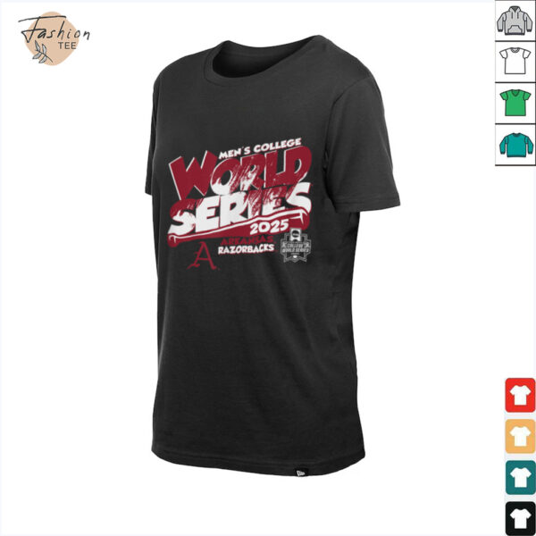 Arkansas Razorbacks MCWS 2025 Baseball Boom Black T Shirt