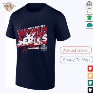 Arkansas Razorbacks MCWS 2025 Baseball Boom Black T Shirt