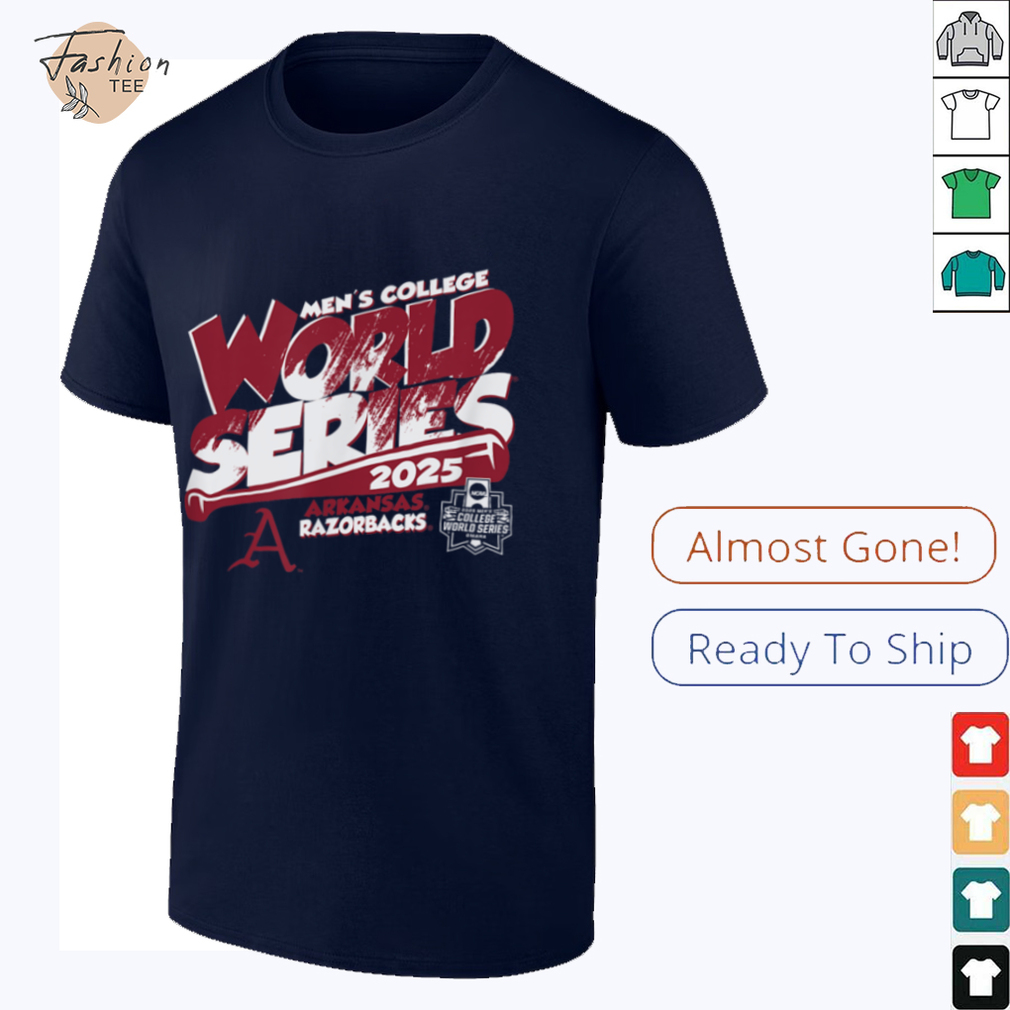 Arkansas Razorbacks MCWS 2025 Baseball Boom Black T Shirt Arkansas Razorbacks MCWS 2025 Baseball Boom Black T Shirt