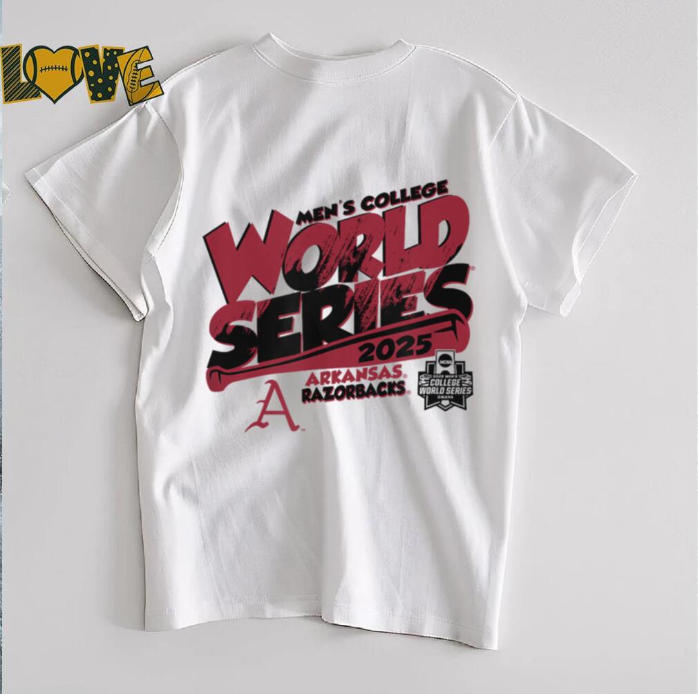 Arkansas Razorbacks MCWS 2025 Baseball Boom White T Shirt Arkansas Razorbacks MCWS 2025 Baseball Boom White T Shirt