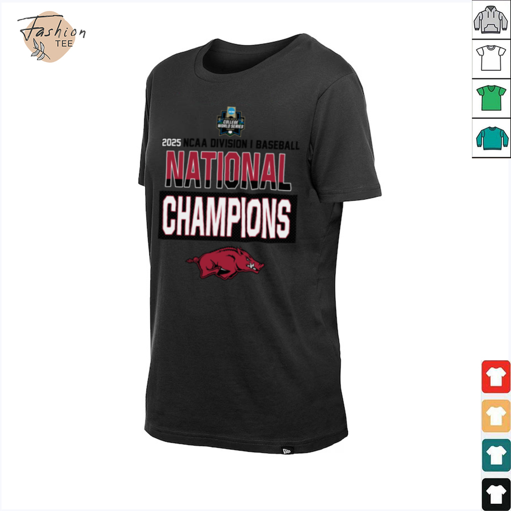 Arkansas Razorbacks NCAA Baseball 2025 Champions Locker Room T Shirt Men’s College World Series Winner - Close Up Design