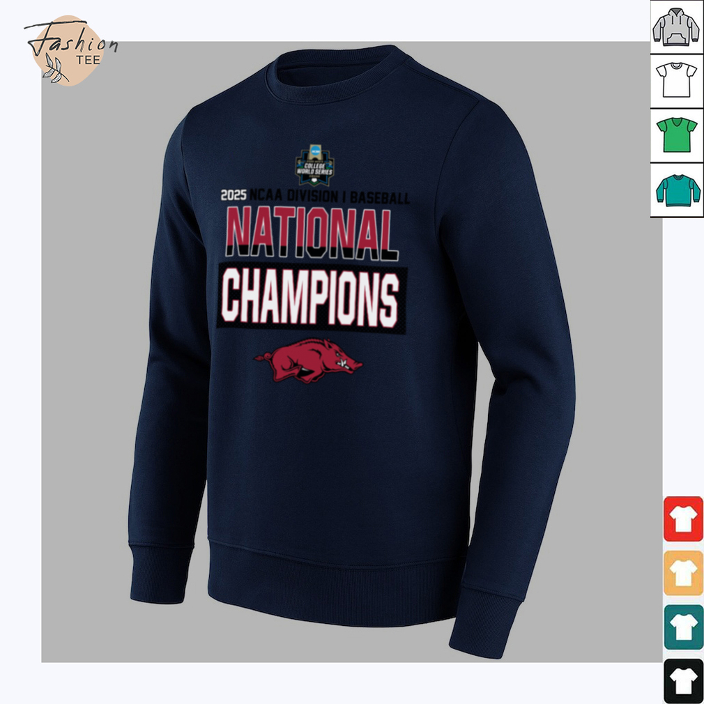 Arkansas Razorbacks NCAA Baseball 2025 Champions Locker Room T Shirt Men’s College World Series Winner - Back View