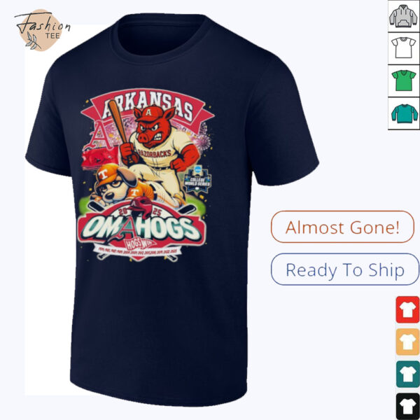 Arkansas Razorbacks Stomp Tennessee Volunteers NCAA 2025 College World Series Mascot T shirts