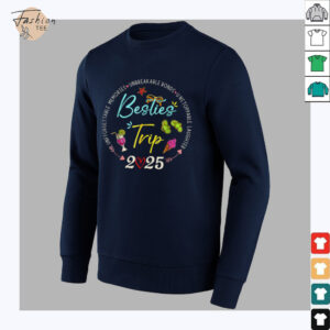 Besties Trip 2025 Memories Girl Trip Friends Vacation Retro T Shirt
