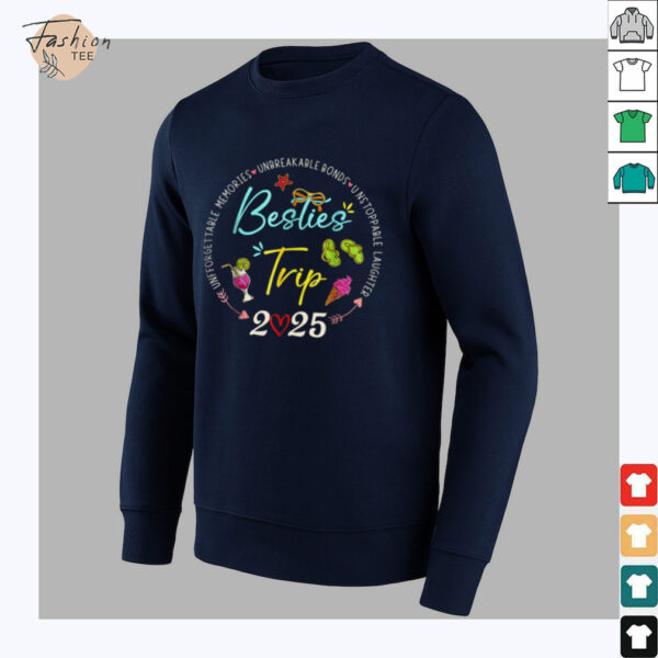 Besties Trip 2025 Memories Girl Trip Friends Vacation Retro T Shirt