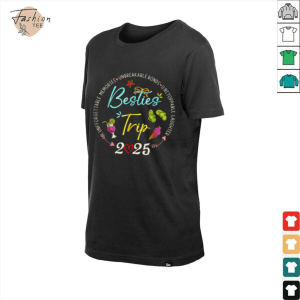 Besties Trip 2025 Memories Girl Trip Friends Vacation Retro T Shirt