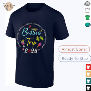Besties Trip 2025 Memories Girl Trip Friends Vacation Retro T Shirt