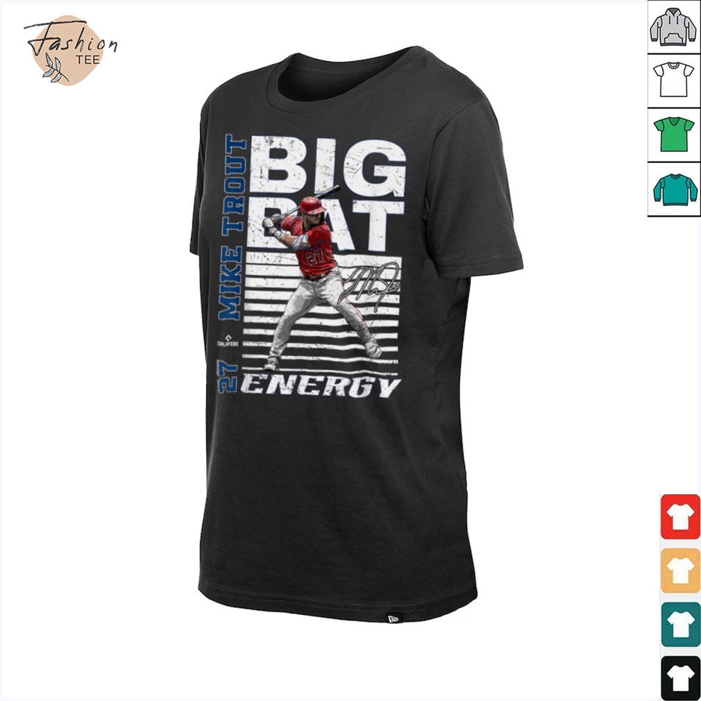 Big Bat Energy Mike Trout Los Angeles Baseball MLBPA T Shirt - Back View