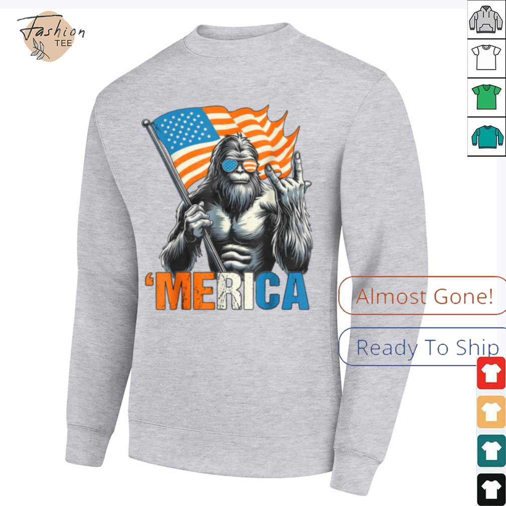 Bigfoot Merica Rock American Flag Patriotic 4th Of July T Shirt Bigfoot Merica Rock American Flag Patriotic 4th Of July T Shirt