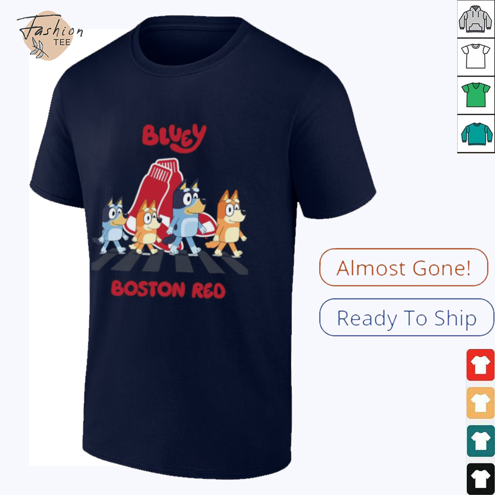 Boston Red Sox Bluey Family abbey road shirt Boston Red Sox Bluey Family abbey road shirt