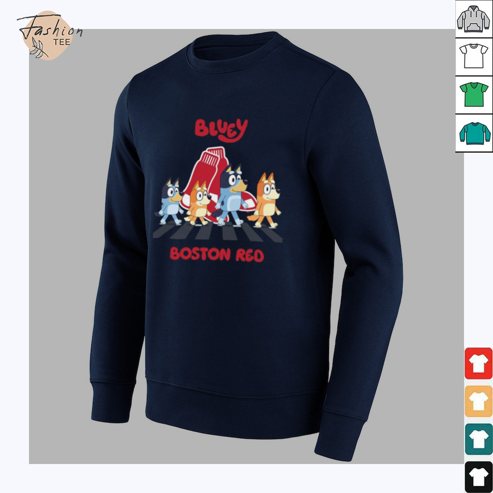 Boston Red Sox Bluey Family abbey road shirt Boston Red Sox Bluey Family abbey road shirt
