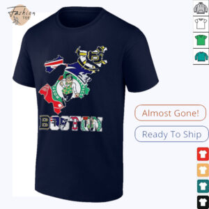 Boston sports team map logo shirt