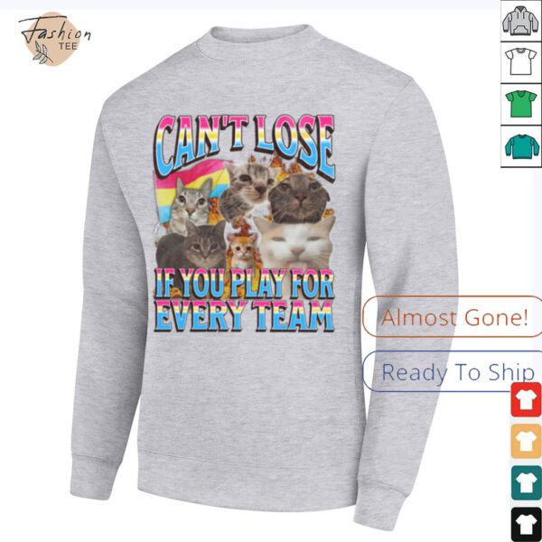 Can’t Lose Funny Pansexual Lgbtq Cat Meme Bootleg Graphic Long Sleeve T Shirt