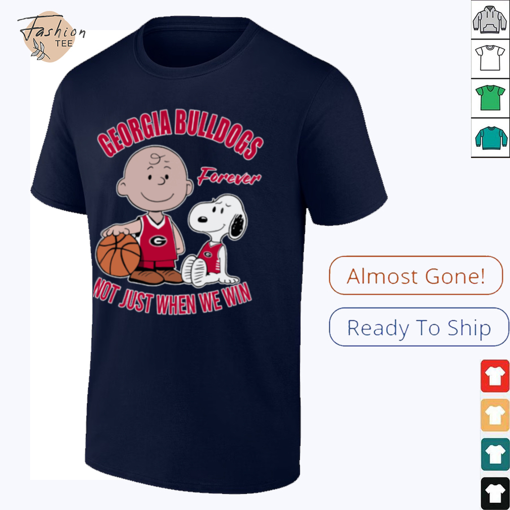 Charlie Brown And Snoopy Georgia Bulldogs Forever Not Just When We Win Shirt - Front View
