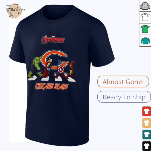 Chicago Bears Marvel Avengers abbey road shirt
