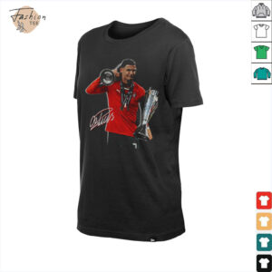 Cristiano Ronaldo holding Trophy UEFA Nations League 2025 signature shirt