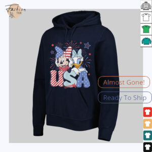 Disney Mickey & Friends 4th Of July USA Minnie & Daisy Retro T Shirt
