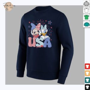 Disney Mickey & Friends 4th Of July USA Minnie & Daisy Retro T Shirt