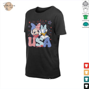 Disney Mickey & Friends 4th Of July USA Minnie & Daisy Retro T Shirt