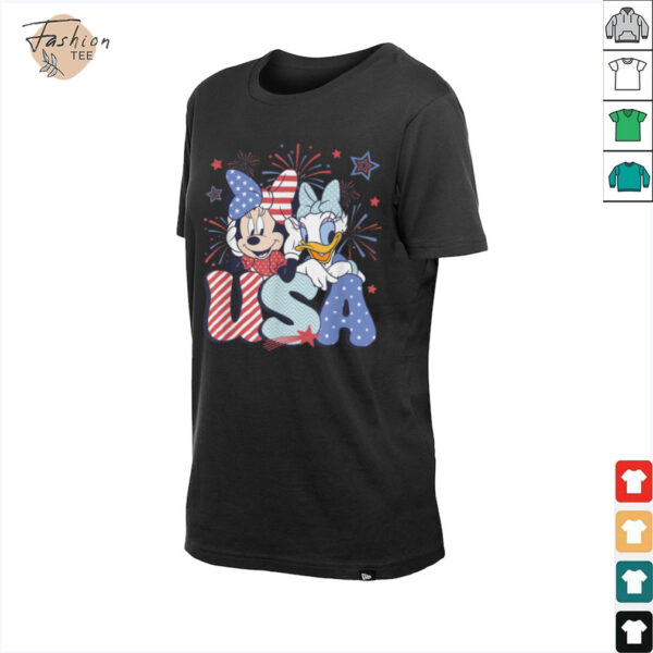 Disney Mickey & Friends 4th Of July USA Minnie & Daisy Retro T Shirt