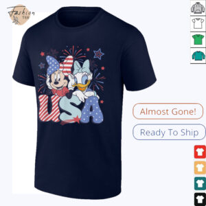 Disney Mickey & Friends 4th Of July USA Minnie & Daisy Retro T Shirt