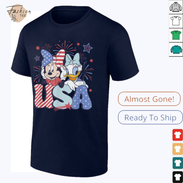 Disney Mickey & Friends 4th Of July USA Minnie & Daisy Retro T Shirt