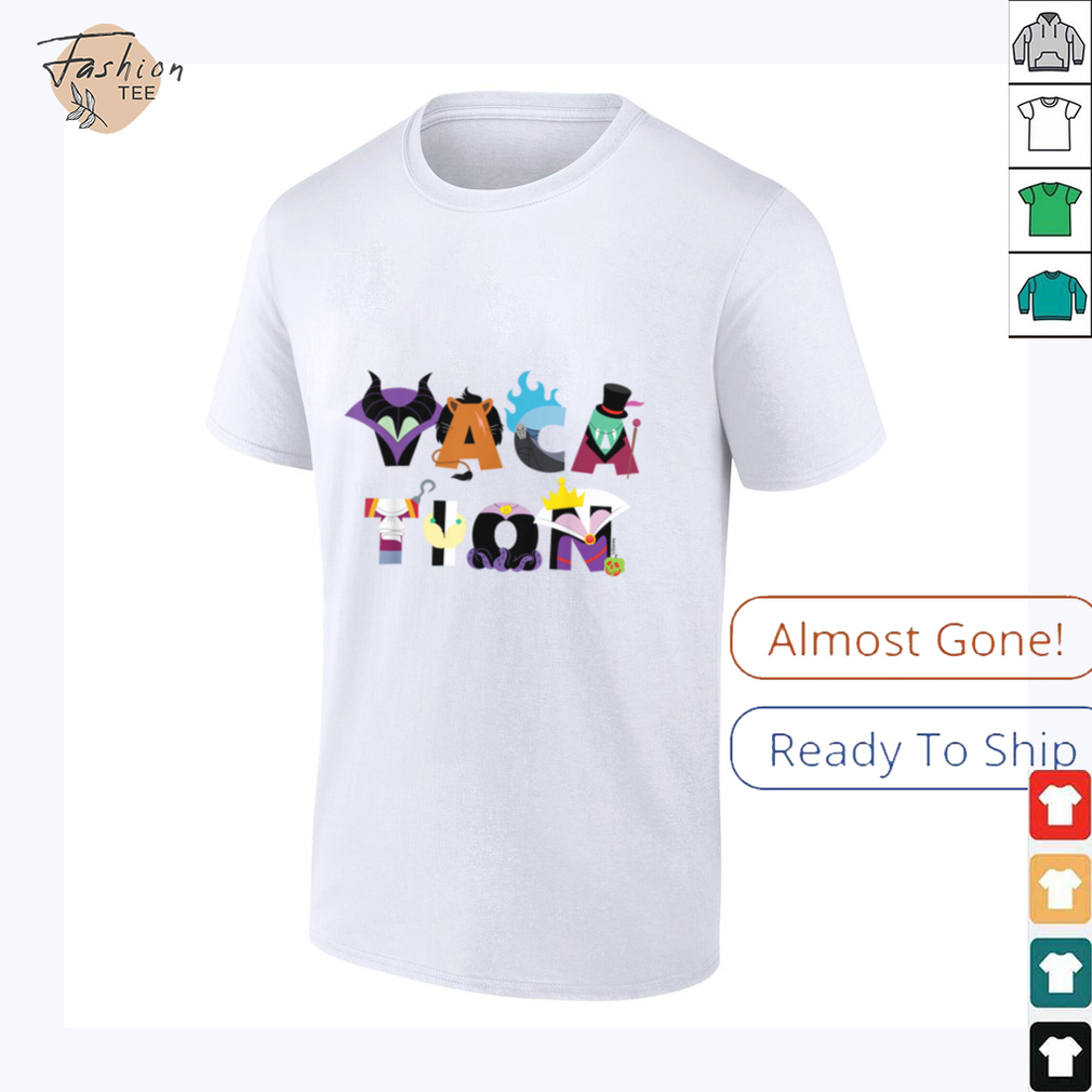 Disney Villains Vacation Big Character Letters Disney Trip T Shirt - Close Up Design