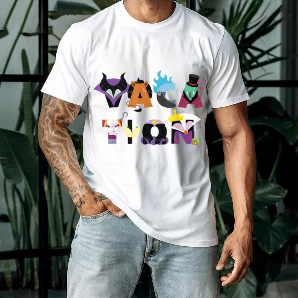 Disney Villains Vacation Big Character Letters Disney Trip T Shirt - Back View