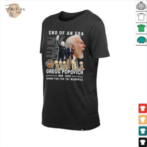 End Of An Era Gregg Popovich 1996 2025 Thank You For The Memories T Shirt