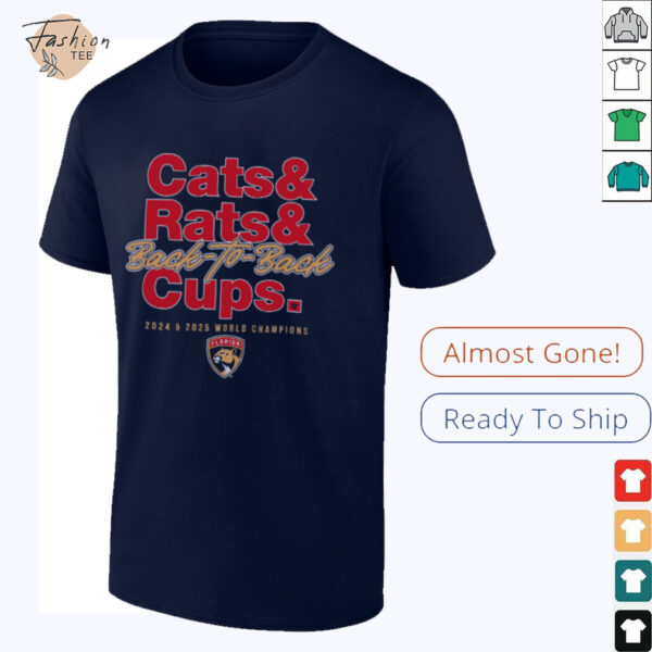 Florida Panthers 2024 2025 Back to Back Stanley Cup Champions Cats ‘N’ Rats T Shirt