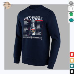 Florida Panthers Fanatics 2025 Stanley Cup Champions Give & Go Roster T  Shirt