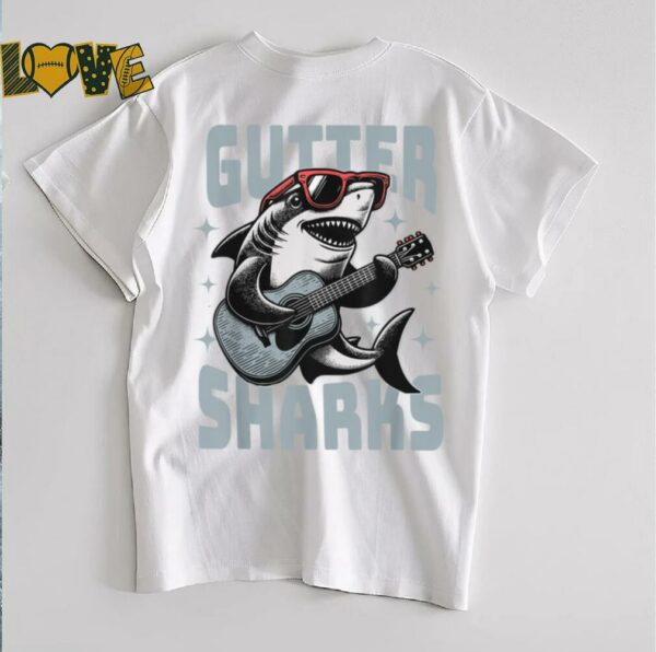 Funny Shark Playing Guitar With Sunglasses T Shirt