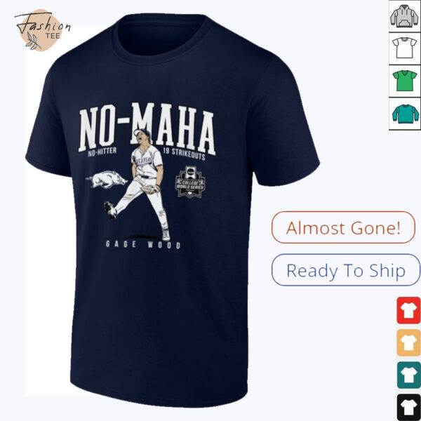 Gage Wood   CWS No Hitter   Arkansas Baseball   NCAA  Shirt