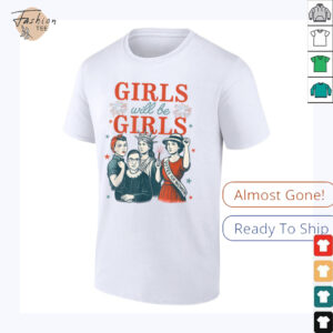 Girl Will Be Girls Patriotic Feminist 4th Of July USA Women Shirt