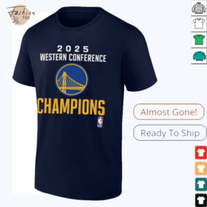 Golden State Warriors Fanatics 2025 NBA Western Conference Champions Locker Room T Shirt